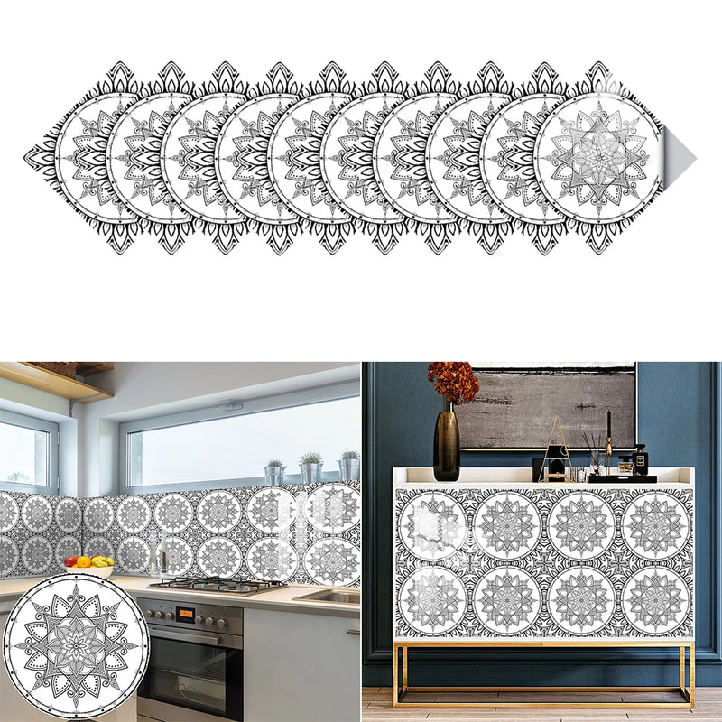 10pcs/set European Style Crystal Hard Film Tile Sticker Home Living Room Decoration Peel & Stick Waterproof PVC Wall Stickers