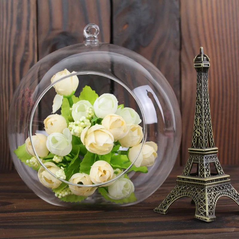 Glass Vase For Plant Creative Hanging Glass Ball Flower Vase Terrarium Container Home Office Decor Hanging Decorative Glasses