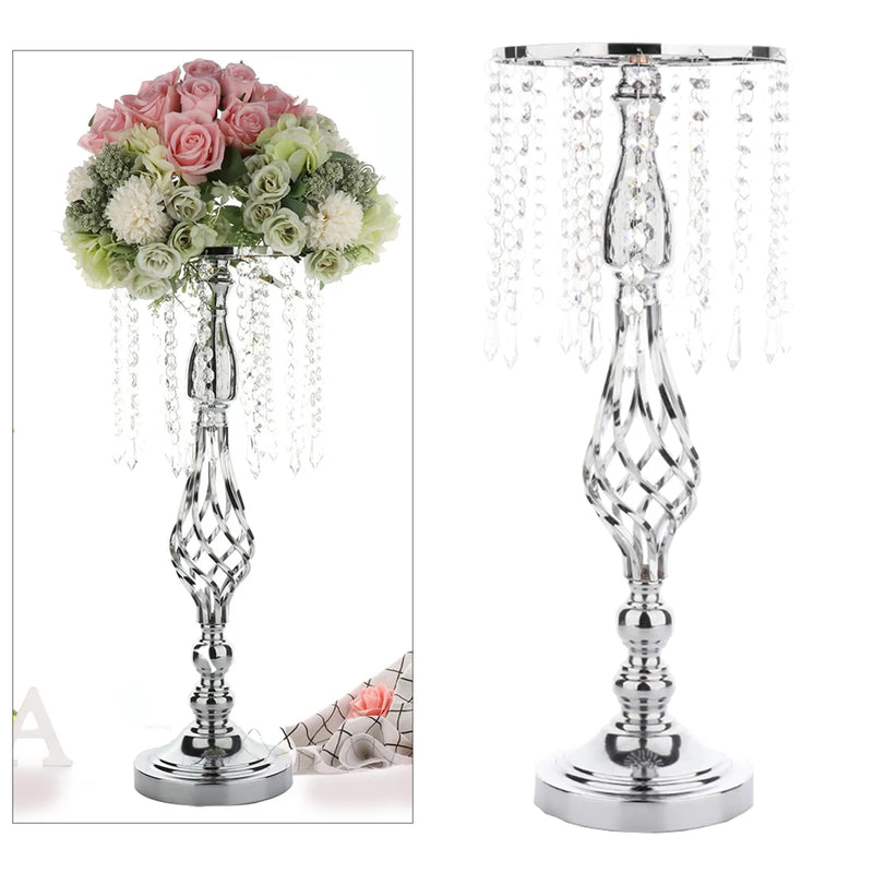 52cm Tall Crystal Candle Flower Holder Centerpiece Candle Holder Candlestick Road Lead Flowers for Wedding Table Party Decor