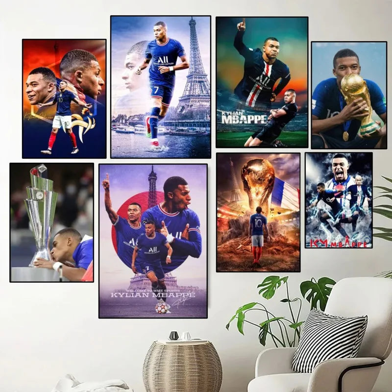 Modern Sports Aesthetics Wall Art Soccer Cool - M-Mbappe Superstar HD Oil On Canvas Posters And Prints Home Bedroom Decor Gifts