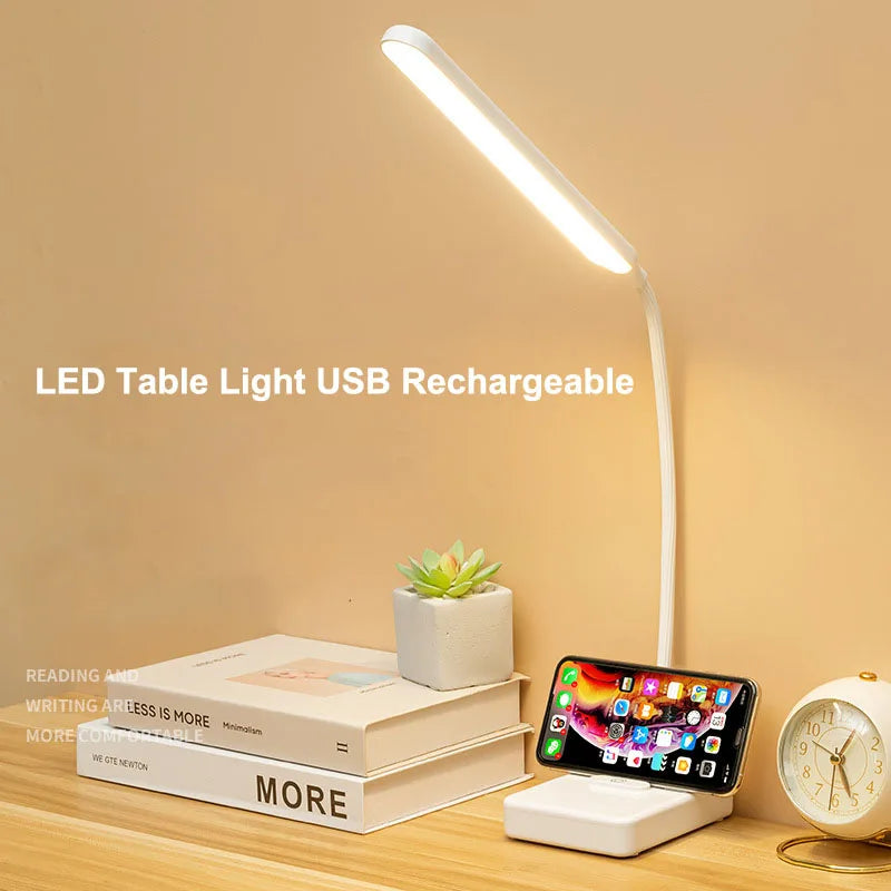 LED Table Lamp Dimmable Touch Night Light Eye Protection Foldable Table Lamp USB Rechargeable Study Reading Light Bedside Lamp