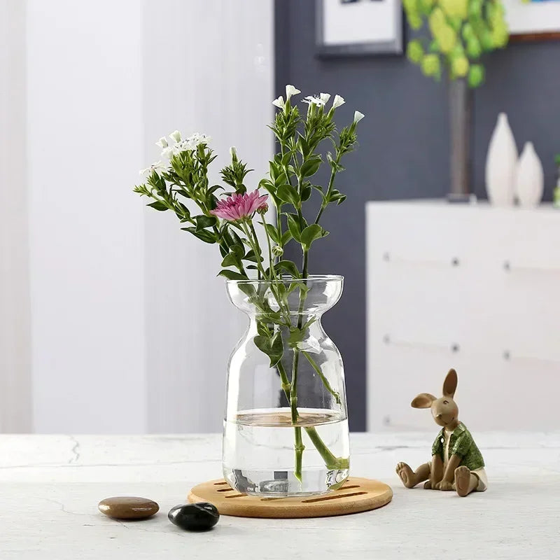 1 Pcs Flower Vase for Table Decoration Living Room Glass Vase Table Ornaments Handmade Tabletop Plant Vase Decoration Tool