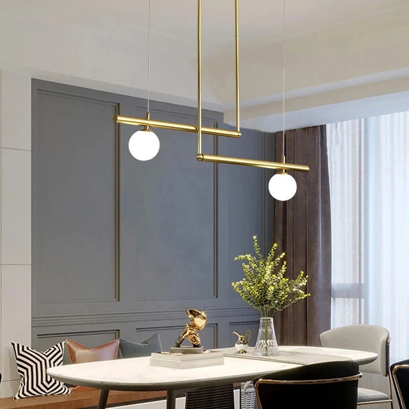 Modern Minimalist Living Room Chandelier Simple Linear Restaurant Pendant Light Nordic Creative Shop Hanging Lamp for Home LED