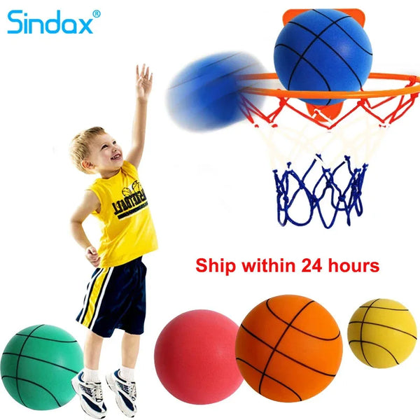 Diameter 24/22/18cm Silent High Density Foam Sports Ball Indoor Mute Basketball Soft Elastic Ball Children Sports Toy Games