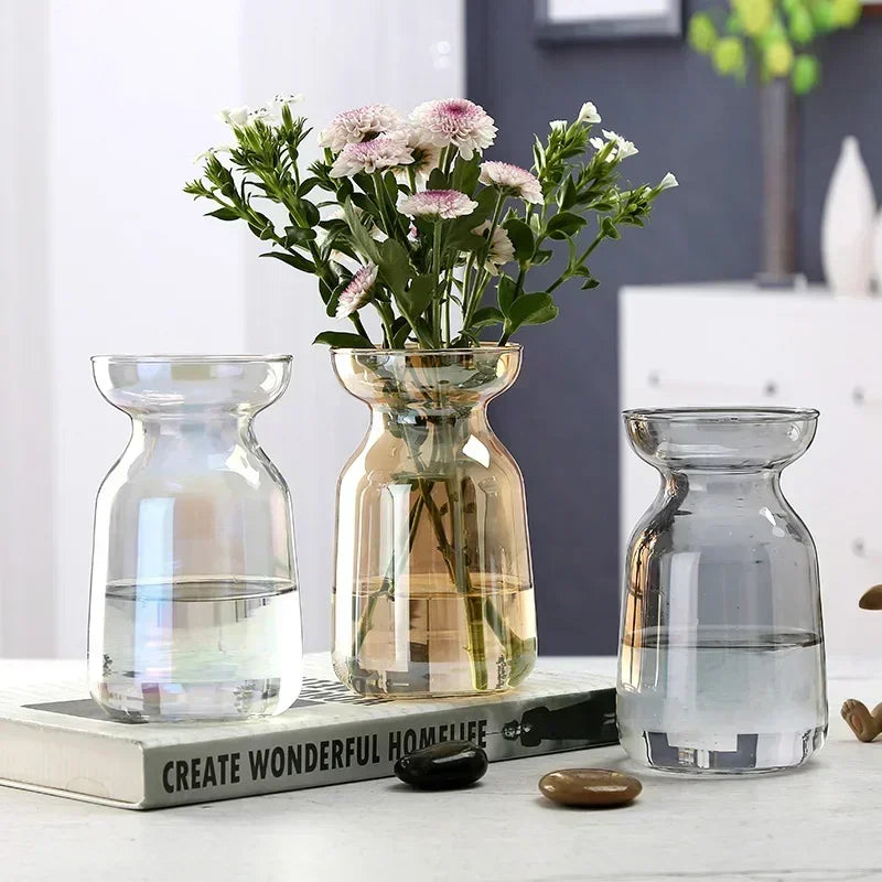 1 Pcs Flower Vase for Table Decoration Living Room Glass Vase Table Ornaments Handmade Tabletop Plant Vase Decoration Tool