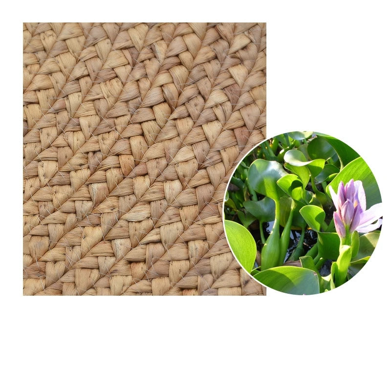 Hand Woven Round Carpets Handmade Water Reed Rattan Rugs for Bedroom Natural Plants Living Room Round Rug Vintage Home Floor Mat