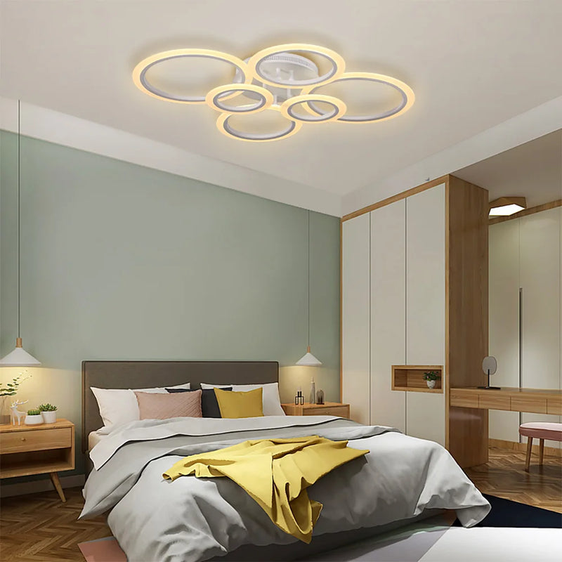 Modern LED Ceiling Lights Chandelier Ring Lamp Smart Luster Remote Control Bedroom LivingRoom Indoor Home Decor Lighting Fixture