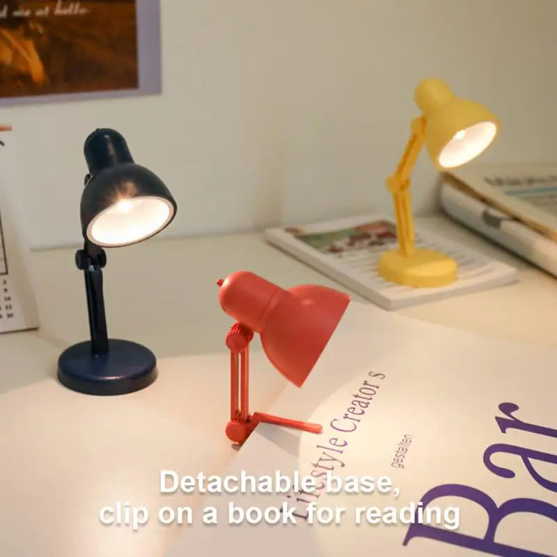 Mini LED Table Lamp Fold-able Night Reading Book Computer Night Lights Eye Protections For Night Study Travel Portable LED