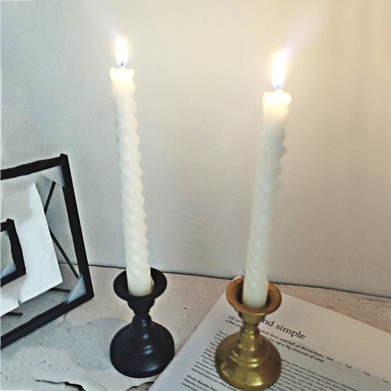 Nordic Style  Retro Creative Mini Dual-use Candlestick Golden Wrought Iron Geometric Home Decoration Candle Holders