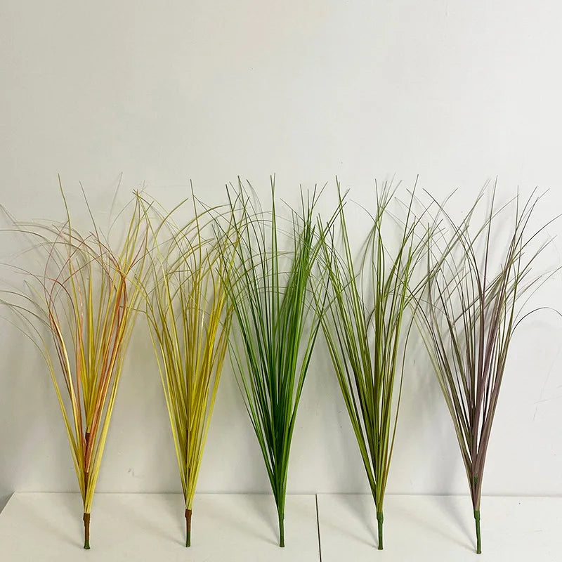 5 Bundles Wheat Grass Onion Grass Plastic Grass Plants Artificial Flower Arrangement Faux Home Wedding Decoration 60cm Length