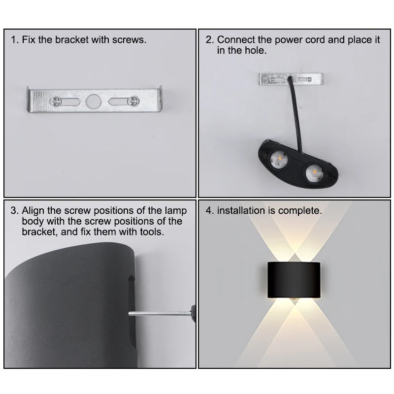 LED Wall Lamp 4/6/8/10 Outdoor Wall Lamps Up And Down Towards Lighting For Indoor Room Decoration Garden Lighting Street Lights