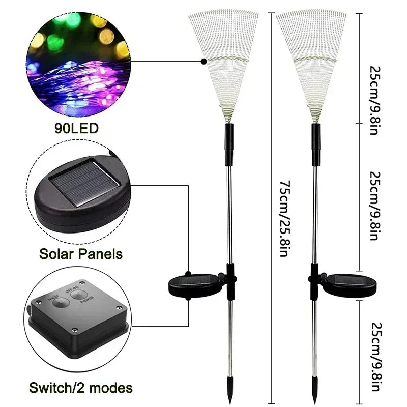 1/2/4/6Pcs Solar LED Firework Fairy Lights Outdoor IP65Waterproof Garden Decoration Lawn Pathway Solar Lamp For Patio Yard Party