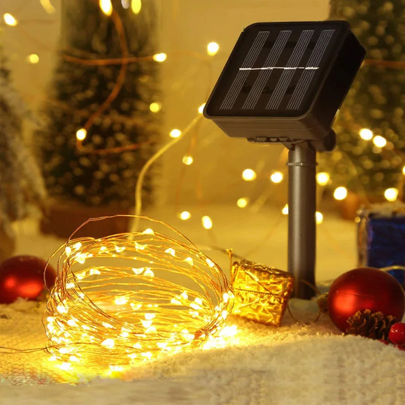 Solar LED Light Outdoor 10m 15m 20m 30m Solar Panel Garden Lights Waterproof Christmas Room Decoration Lampe Solaire Exterieur