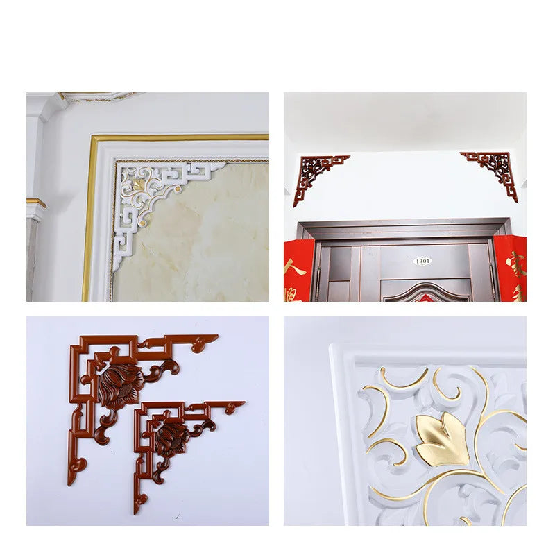 Wood Carvings European Style Ceiling Corner Flower Background Wall Passway Decorative Wall Stickers Wedding Home Decoration