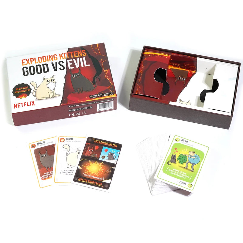 Exploding Kittens Good vs Evil 55 Cards Elevate with New Characters Family Games for Kids and Adults Funny Card Games Board Game