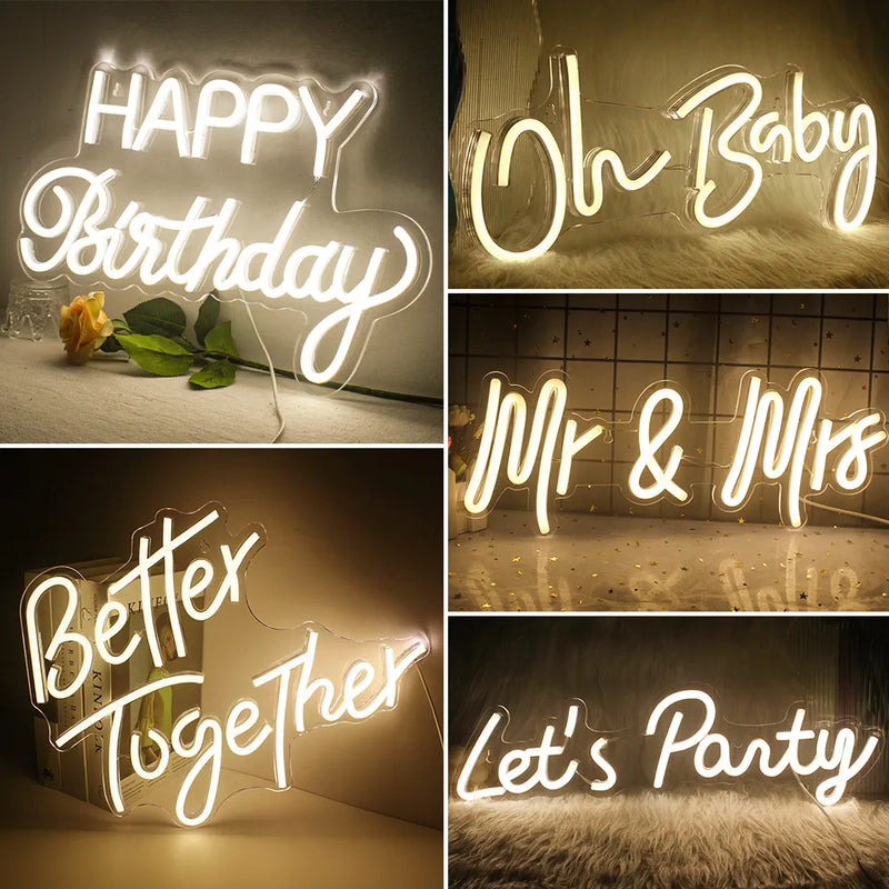 Better Together Neon Sign LED Light Home Art Wedding Bar Bedroom Aesthetic Room Birthday Party Clue Wall Decorate Gift