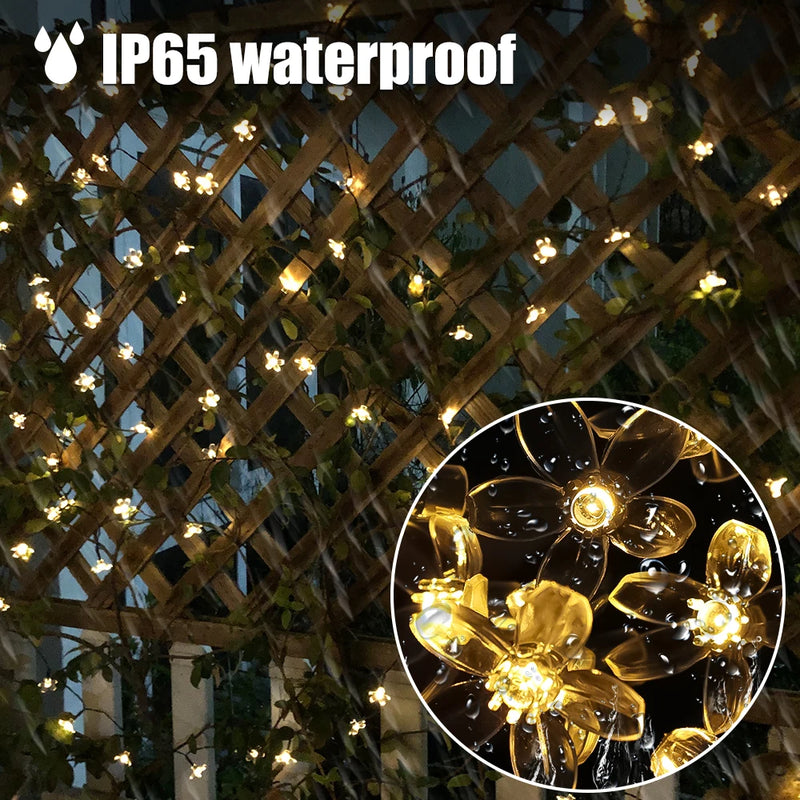 Flower LED String Light Battery Powered Blossom Fairy Lights Indoor Outdoor Garden Christmas Wedding Party Home Decoration