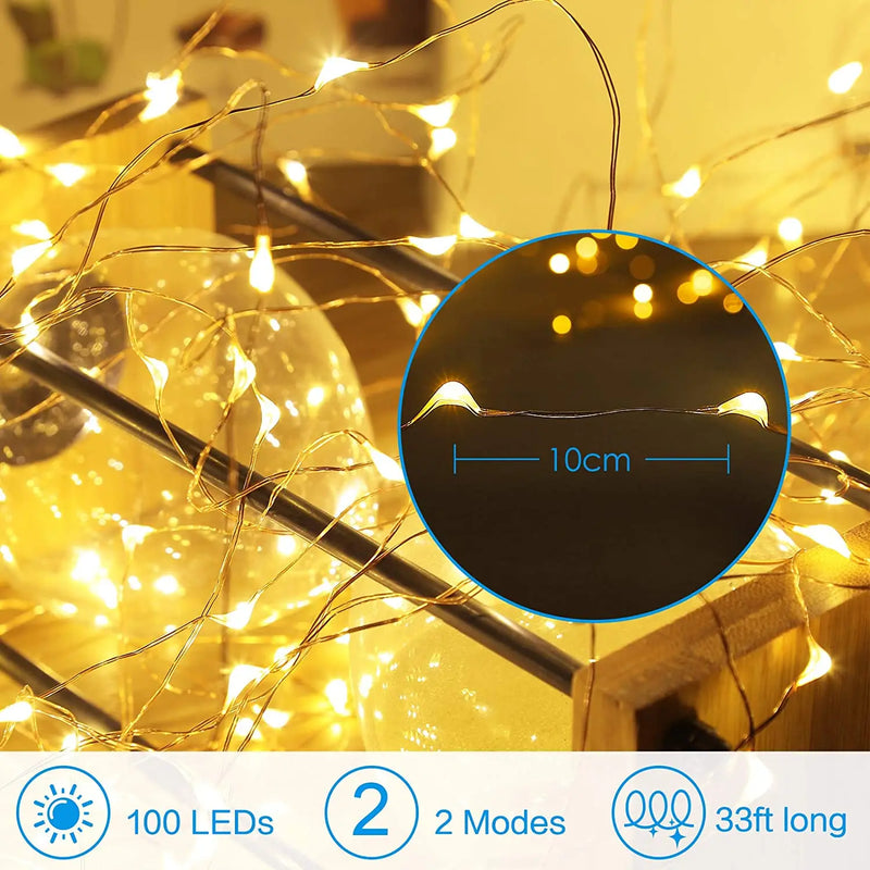 Led Fairy Lights Copper Wire String 1/2M Holiday Outdoor Lamp Garland Luces For Bedroom Garden Tree Wedding Party Decoration