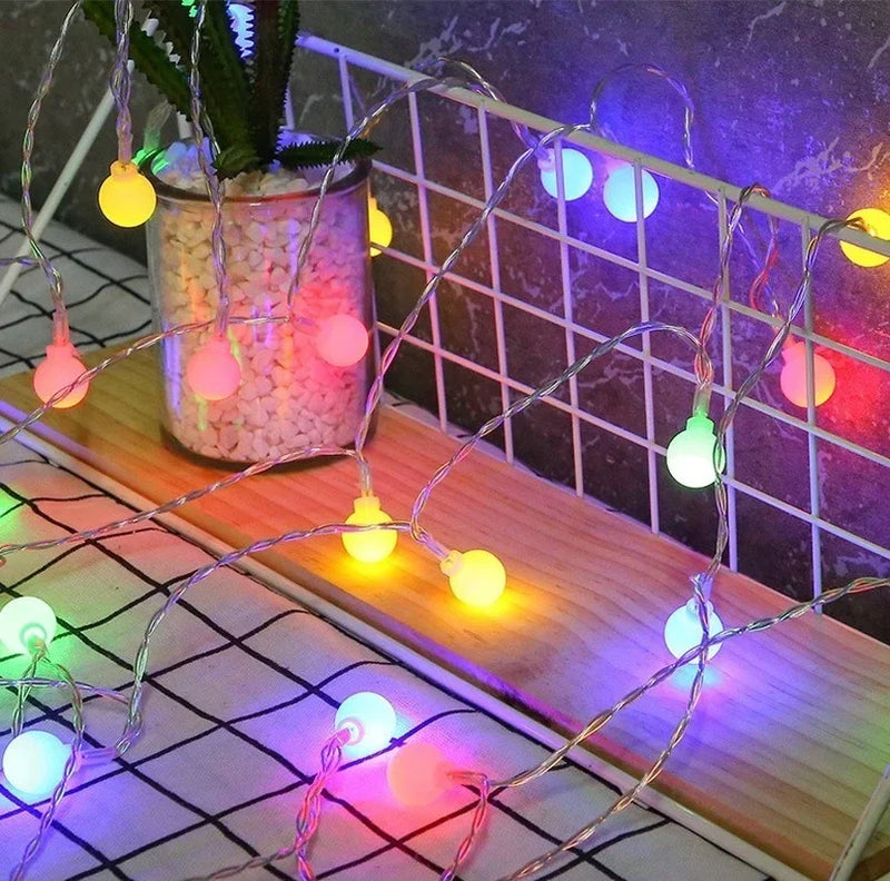 LED String Lights EU/US Plug Christmas Wedding Garland Fairy Tale String Lights Outdoor Garden Decoration Ball Lights