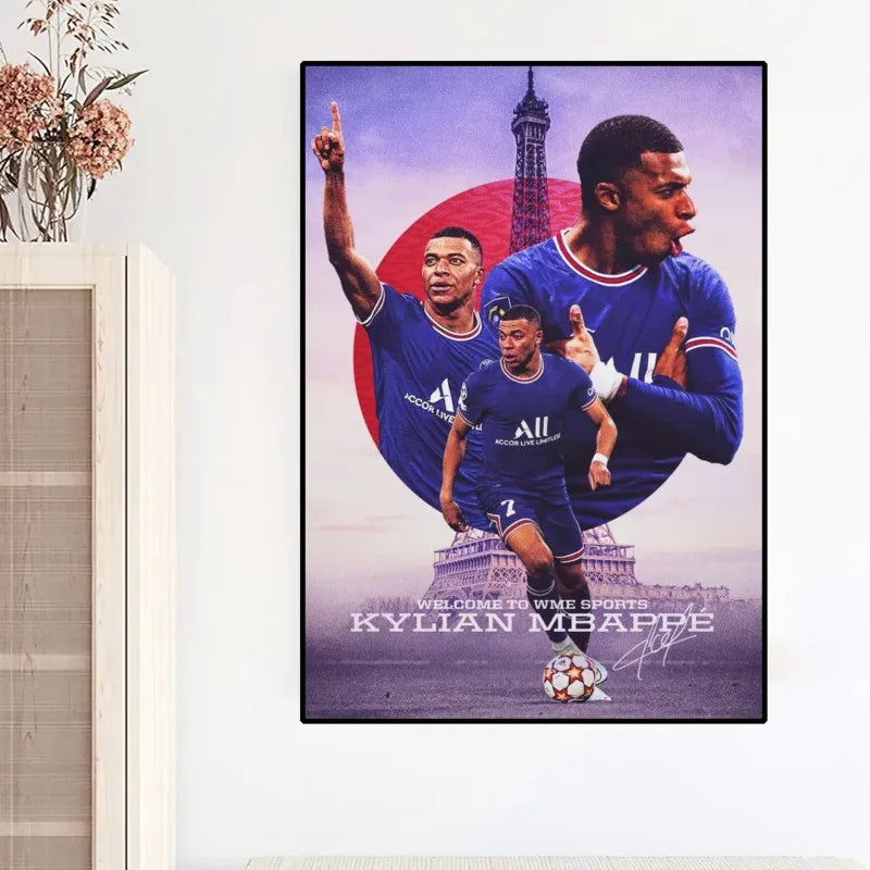 Modern Sports Aesthetics Wall Art Soccer Cool - M-Mbappe Superstar HD Oil On Canvas Posters And Prints Home Bedroom Decor Gifts