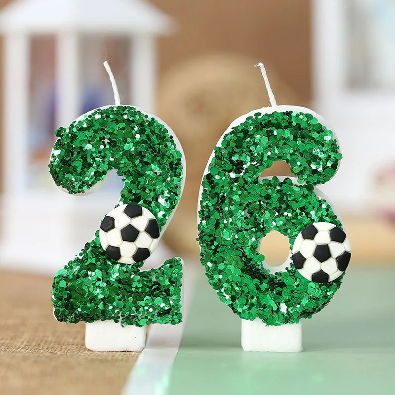 Number 0-9 Candle Boy Football Birthday Cake Candle