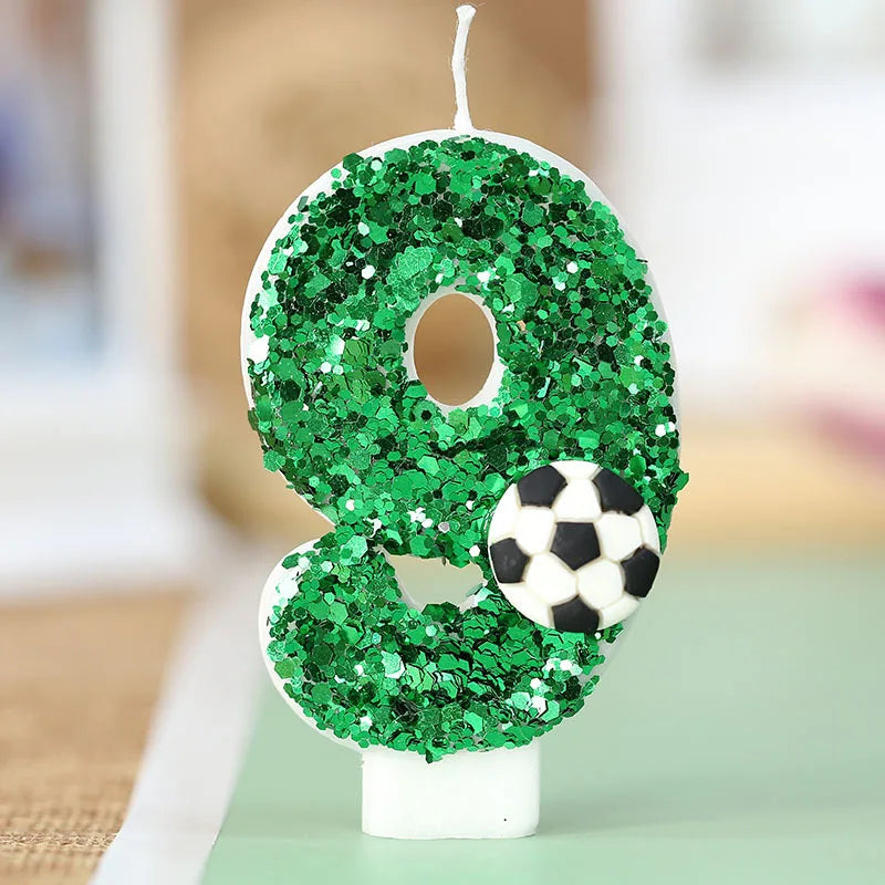 Number 0-9 Candle Boy Football Birthday Cake Candle