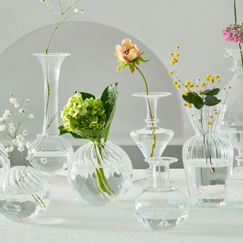 Transparent Vase Modern Home Decor Vase Decoration Home Wedding Clear Glass Vase Nordic Vases Set Hydroponic Vase