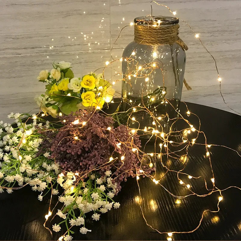 10 LED 1m String Lights Fairy String Light For Indoor Outdoor Home Wedding Holiday Party Decoration Gift Box Bouquet Light Decor