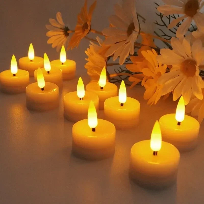 6/1Pcs LED Electronic Candles Light Battery Operated Flameless Flickering Tea Lights Table Candle Lamp Wedding Anniversary Decor