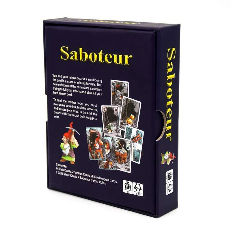 English Saboteur Board Game Cards Table Games Funny Board Card Games for Families Party Dwarf Gold Mine Digging Miner Board Game