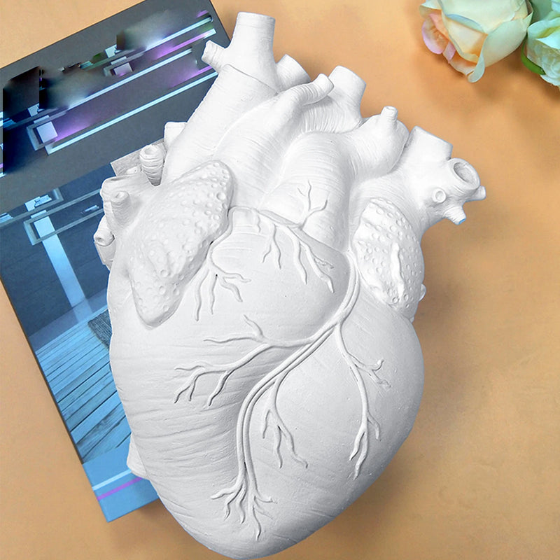 Heart Vase Dry Pot Art Vase Human Statue Vase Container Simulated Anatomy Heart Vase Decorative Gift Vase Valentine's Day Gift