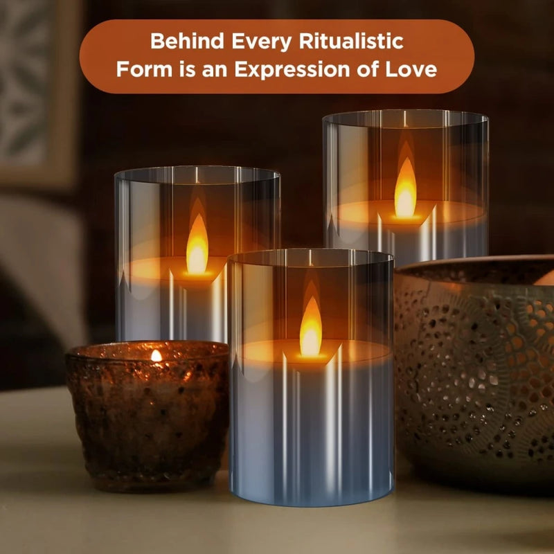 3Pcs/Set LED Candles With Remote Control Battery Powered Flickering Flameless Candle for Wedding Christmas Party Home Decoration