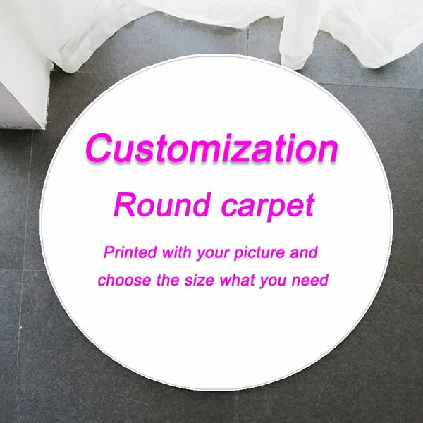 Personalized Round Rug Customize Round Carpet Area Rug Non-slip Circle Cute Floor Rug Round Area Rugs Living Room Carpets