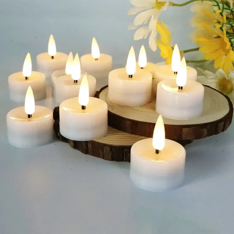 6/1Pcs LED Electronic Candles Light Battery Operated Flameless Flickering Tea Lights Table Candle Lamp Wedding Anniversary Decor