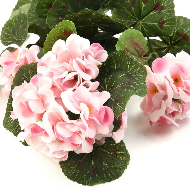 1pc Artificial Flowers Simulated Geranium Plants Fake Silk Flower Bouquet For Wedding Ceremony Home Outdoor Garden Xmas Decor