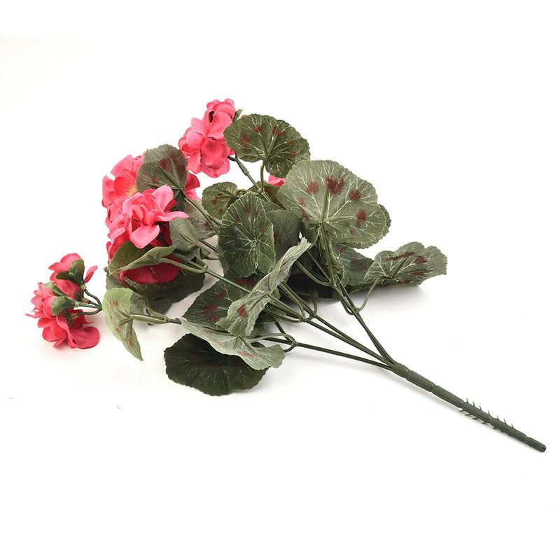 1pc Artificial Flowers Simulated Geranium Plants Fake Silk Flower Bouquet For Wedding Ceremony Home Outdoor Garden Xmas Decor