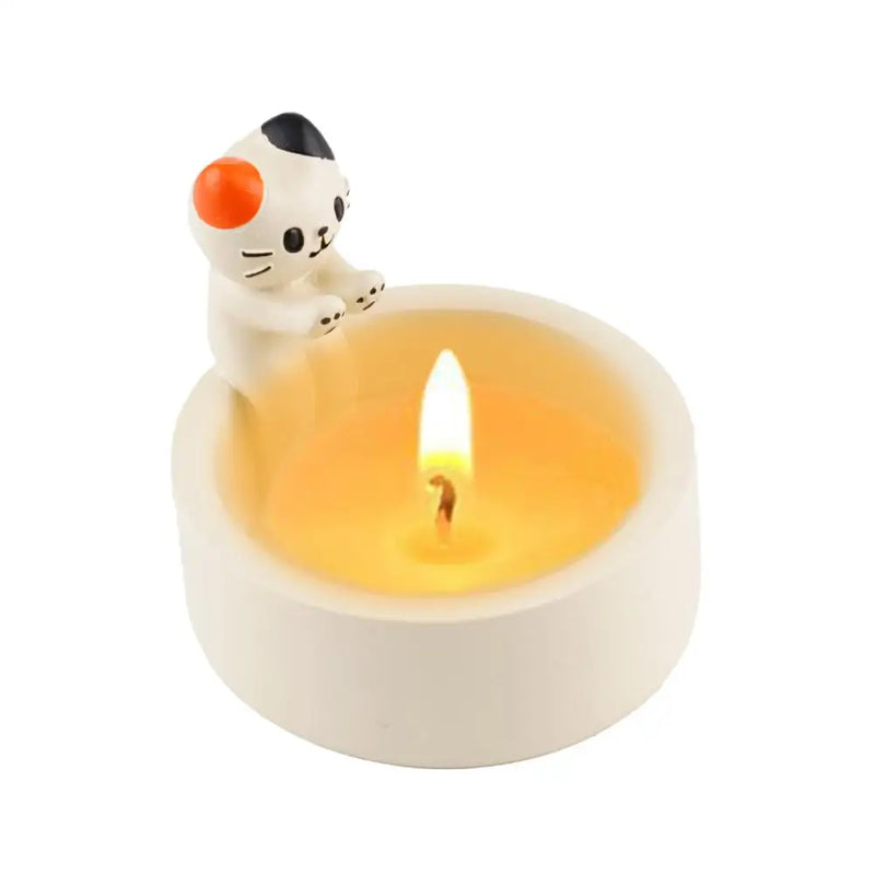 Kitten Candle Holder Warming Its Paws Cute Scented Light Holder Cute Grilled Cat Aromatherapy Candle Holder Desktop Ornaments