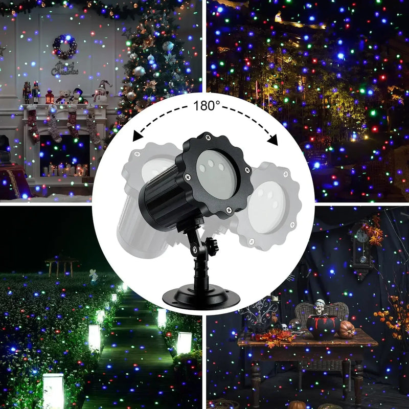 LED Laser Christmas Projector Lights Outdoor 110V Starry Stars Garden Firefly Lights with Remote IP65 Waterproof Tree Decoration