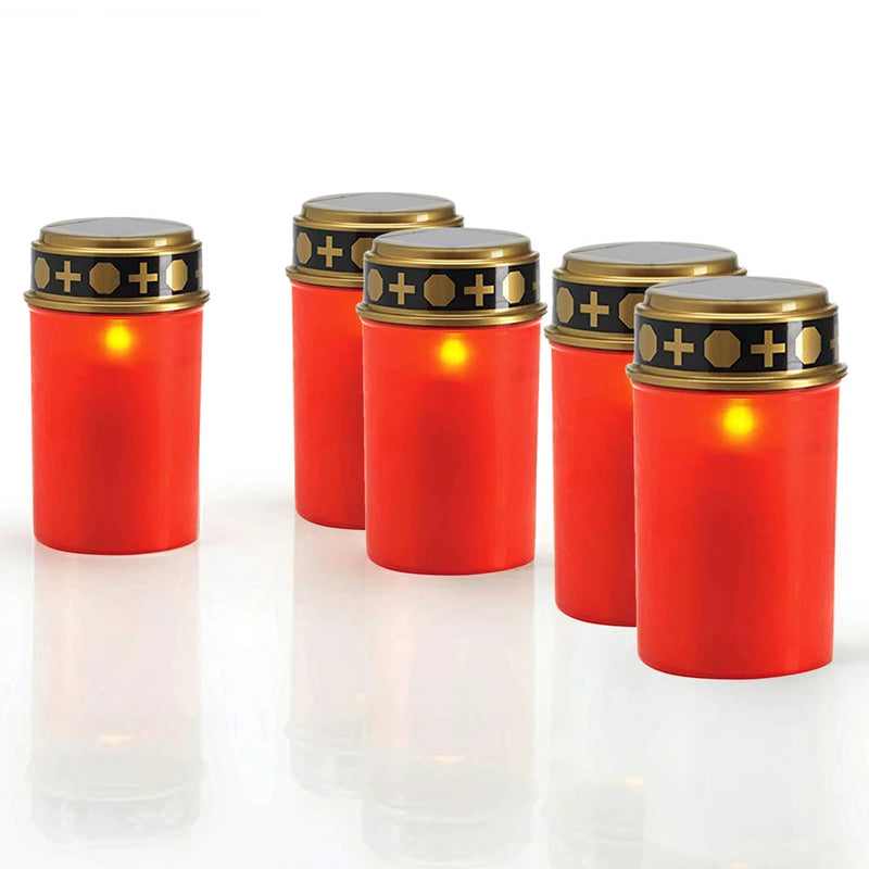 Outdoor Solar Electronic Candle Light Rainproof Flameless Grave Cemetery Ritual Lawn Lighting Light Dropship