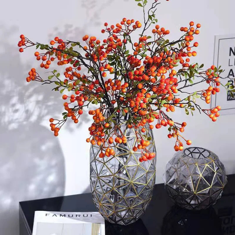 Light Luxury Nordic Glass Vase Living Room Decoration Flowers Arrangement Creative Flower Vase Home Decoration Accessories