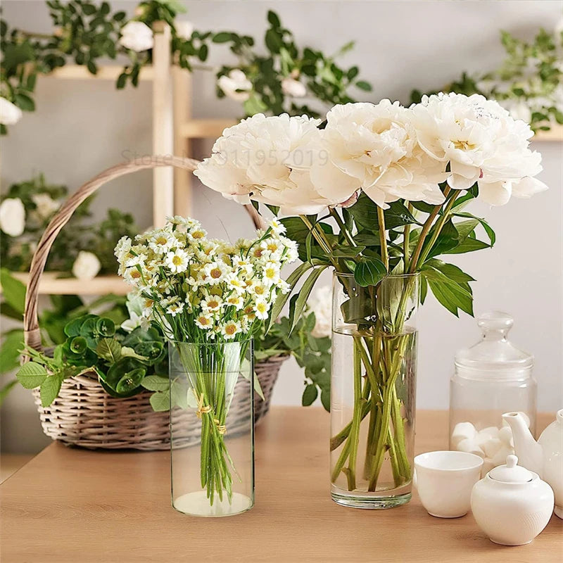 Clear Glass Cylinder Vases Floating Candles Holders Clear Cylinder Flower Vases Clear Glass Vases Table Centerpieces Vases