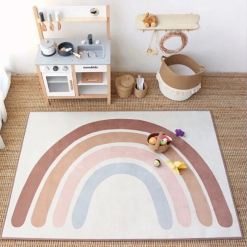 Rainbow Baby Crawling Rugs Children's Room Floor Mat Decoration Carpet for Living Room Home Large Area Rug Non-slip Lounge Mat