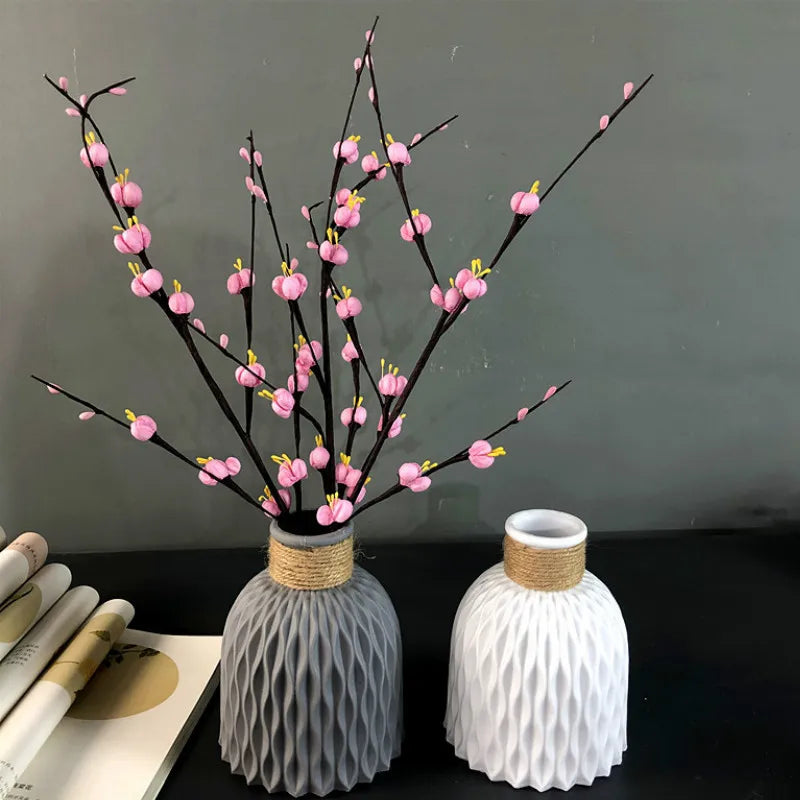 Modern Flower Vase Imitation Ceramic Flower Pot Decoration Home Plastic Vase Flower Arrangement Nordic Style Home Decoration