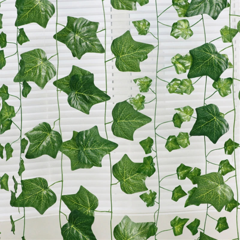 2.2M Ivy Green Fake Leaves Garland Plant Vine Foliage Home Decor Plastic Rattan String Wall Decoration Artificial Plants