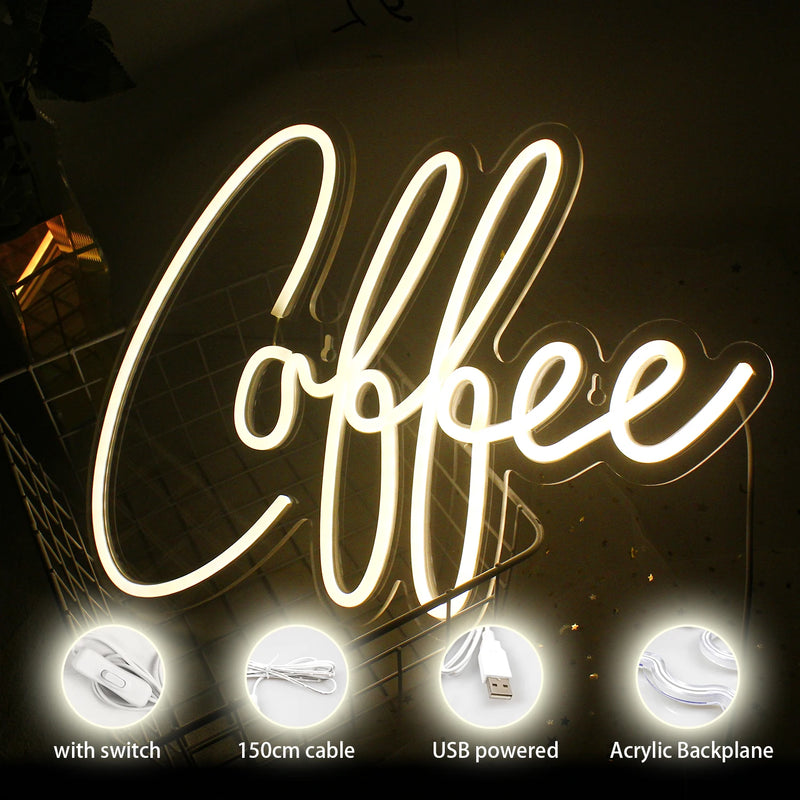 Wanxing Coffee Shop Neon Sign Led Acrylic Custom Light Christma Gift Home Party Club Restaurant Room Beautiful Art Decorate Wall