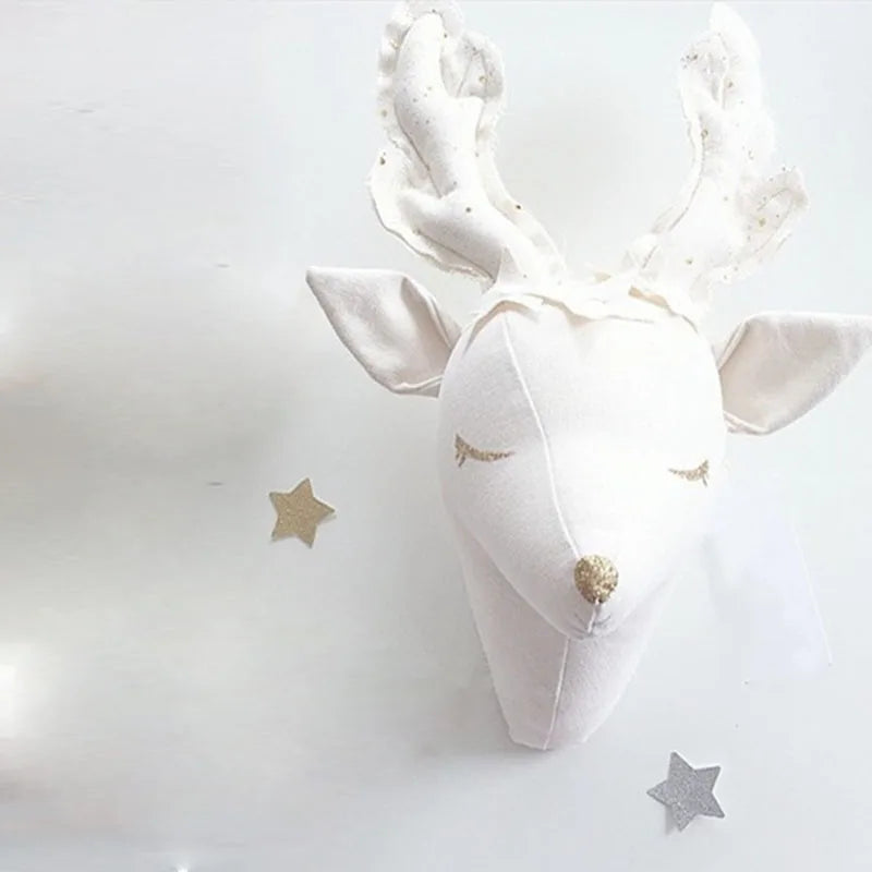 Animal Unicorn Deer Head Toys Wall Hanging Mounts Decor 3D Head Wall Hanging Ornaments Art Kids Room Wall Decoration Toys