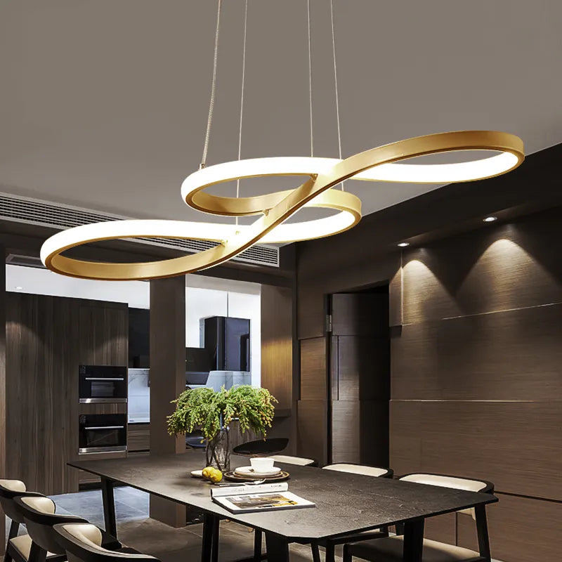 Modern LED Chandelier Creative Nordic Dining Room Pendent Lights For Kitchen Bar Front Desk Office Decoration Hanging Lamp Gold