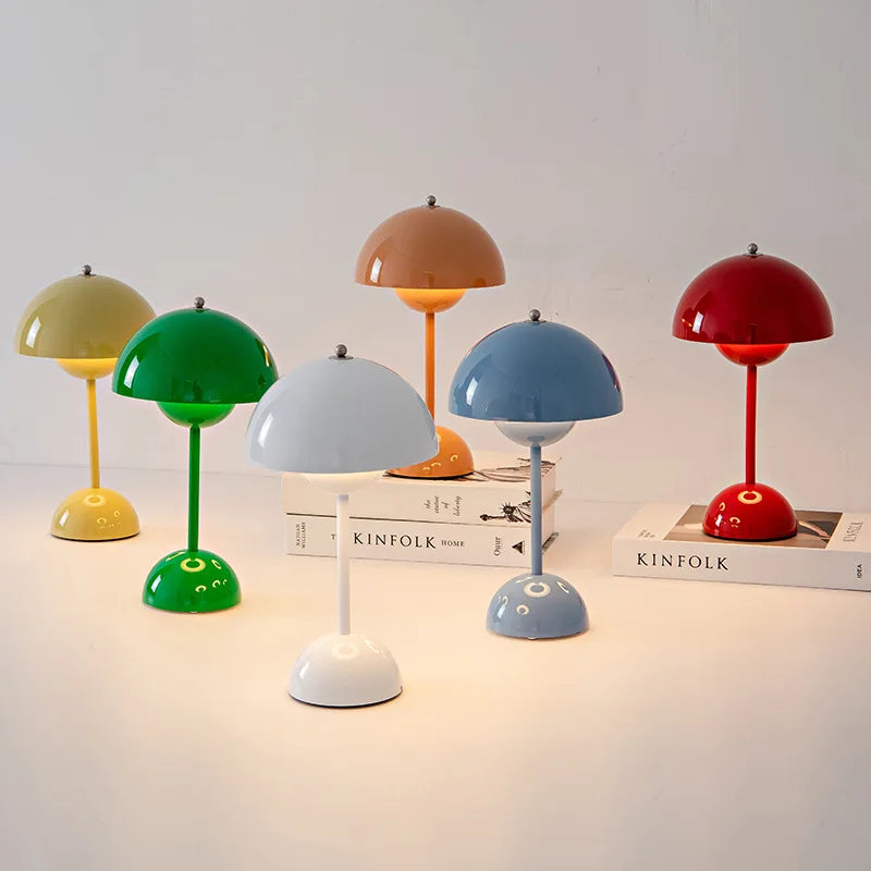 Nordic Retro Mushroom Table lamp with USB Plug Touch Control Desk Lamp Home Bedroom Bedside Night Light LED  Table lamp