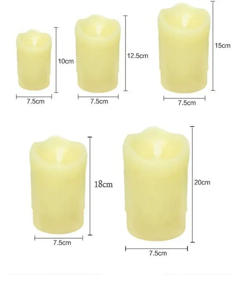 USB Rechargeable Flameless Electric Candle Light Dipped Paraffin Wax Dancing Moving wick Home Party Pillar Candles w/Remote