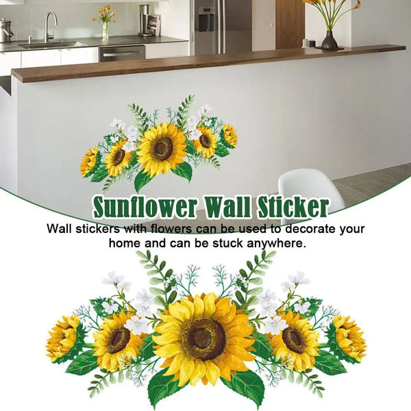 Christmas Flower Sunflower Wall Stickers European Style Home High Quality PVC Safe Harmless Odorless New Year Wall Decoration